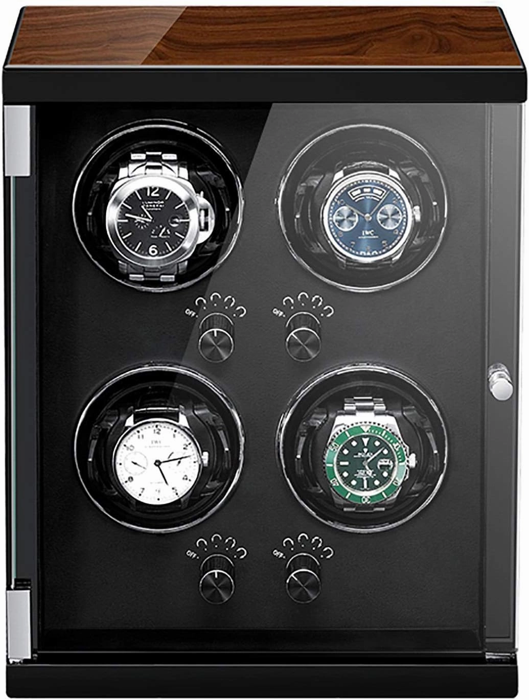 Winding Box Watch Winders - Automatic Watch Shaker Winder Mechanical Watch Display Organizer Luxury Watch Case Storage Holder Ultra-Quiet Motor Turntable Watch Winding Box