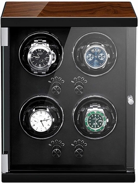 Winding Box Watch Winders - Automatic Watch Shaker Winder Mechanical Watch Display Organizer Luxury Watch Case Storage Holder Ultra-Quiet Motor Turntable Watch Winding Box