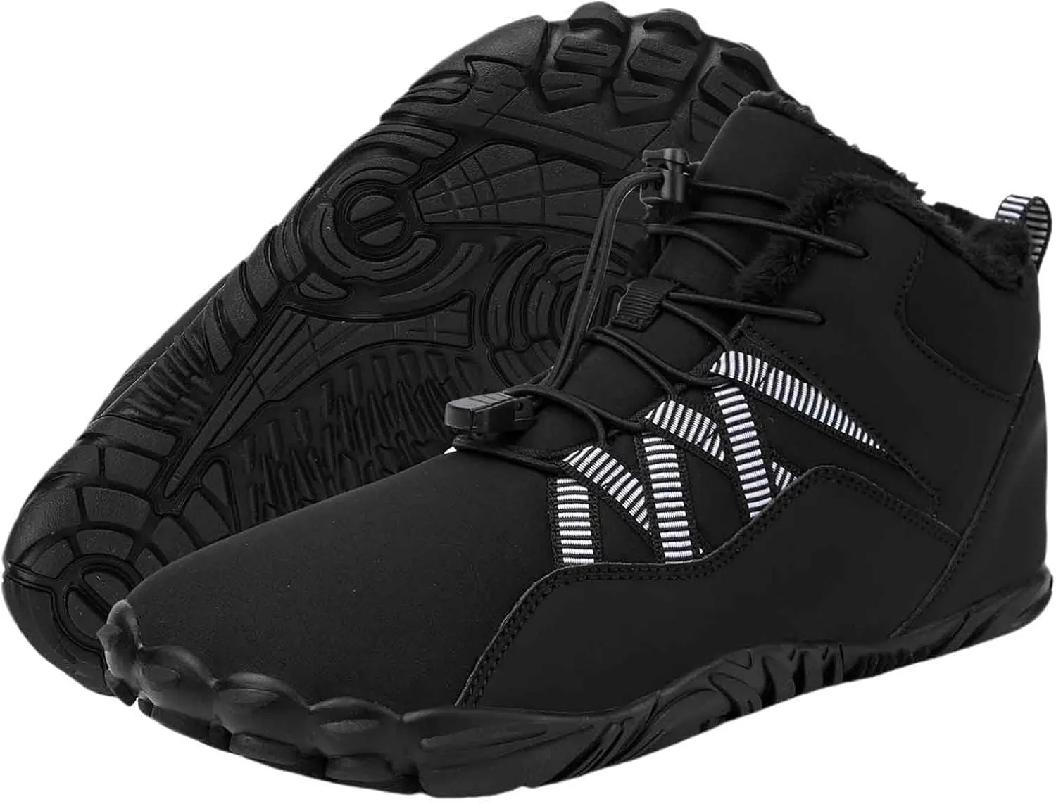 Winter Barefoot Hiking Boots, Men's Women's Hike Footwear, Five Finger Minimalist Shoes