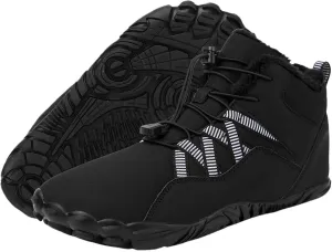 Winter Barefoot Hiking Boots, Men's Women's Hike Footwear, Five Finger Minimalist Shoes