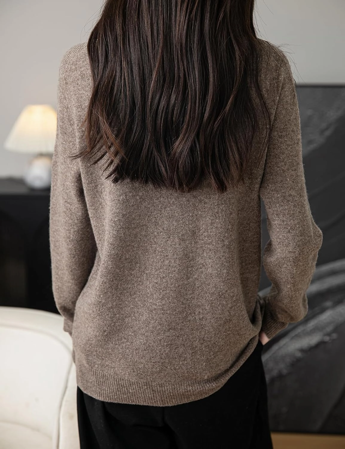 Women's 100% Merino Wool 2025 Fall Winter First-Line Ready to Wear Long Sleeve Seamless Knit Crewneck Sweater