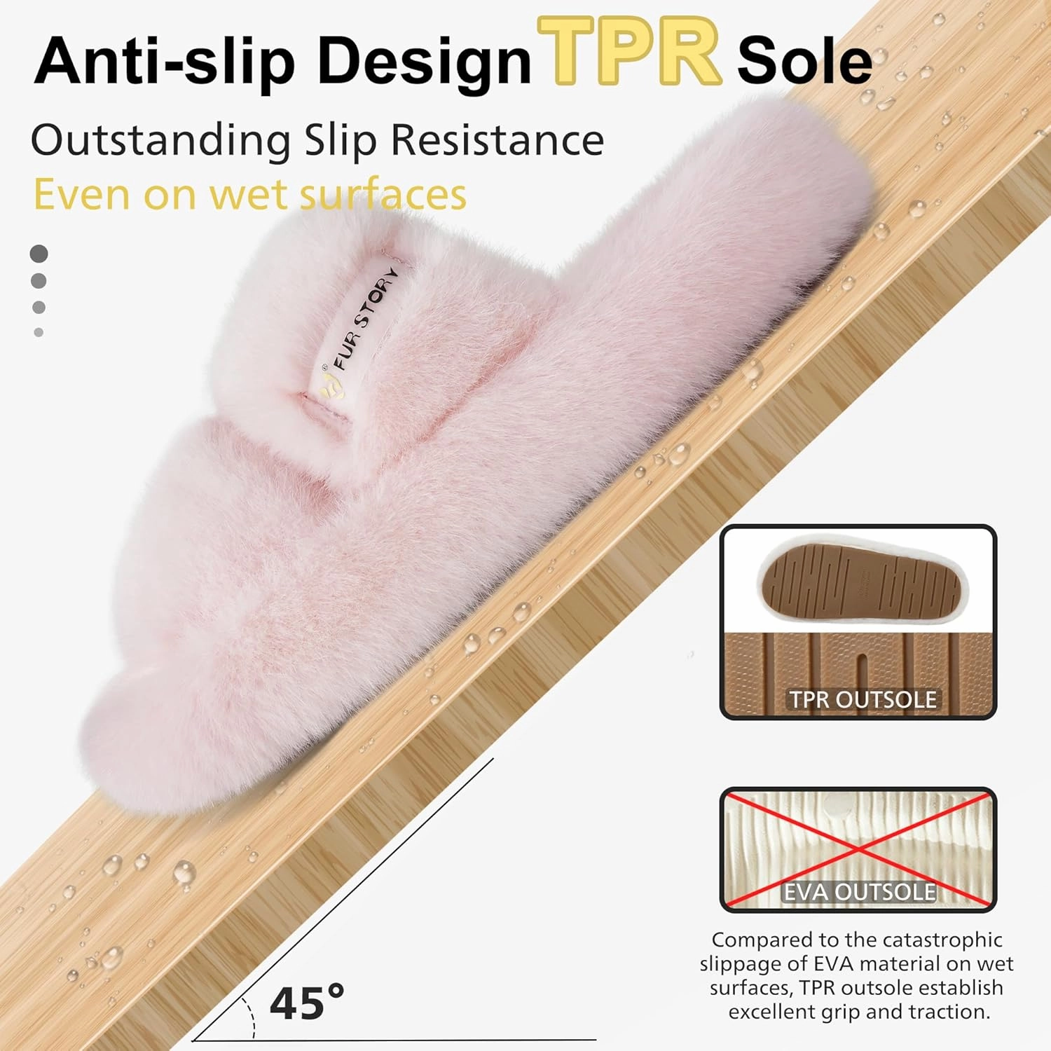 Women's House Slippers Fuzzy Platform Slides Faux Fur Fluffy Sandals Winter Memory Foam Cloud Footwear Latex Insoles