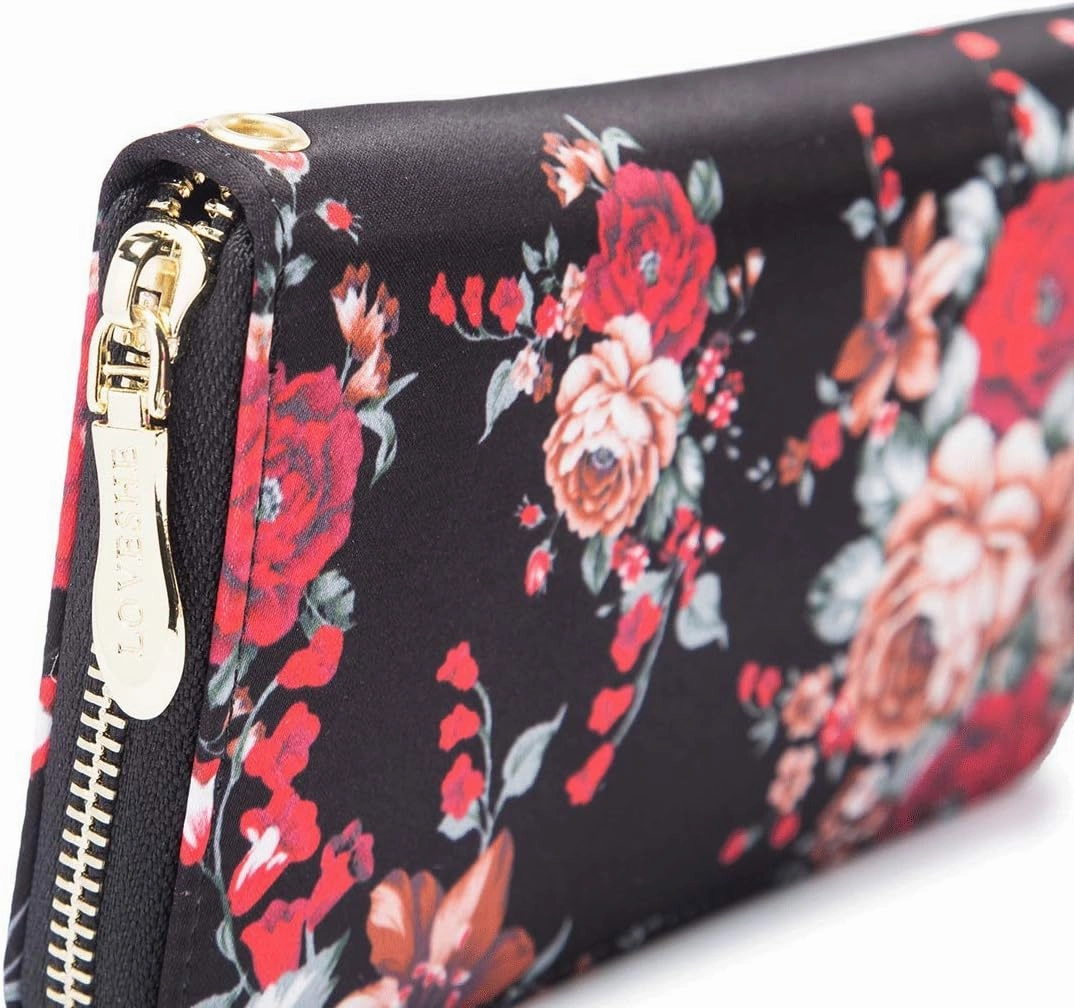 Women Wallet Card RFID For Womens Holder Blocking Credit Small Zipper Purse Pocket Bifold Slim Coin ID Ladies Wristlet Clutch Large Capacity Window Case Travel Zip Women's