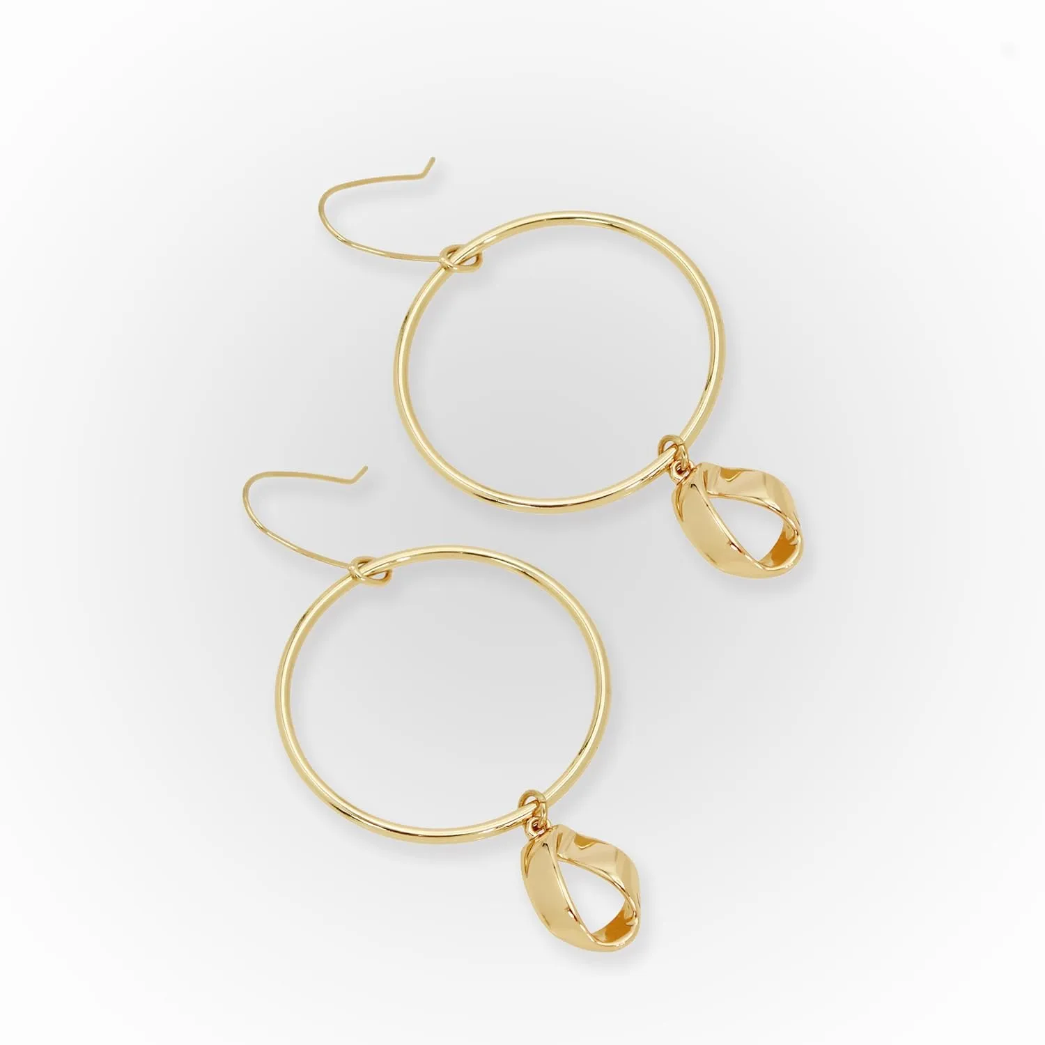 Women's Sculptural Charm Hoop Earrings