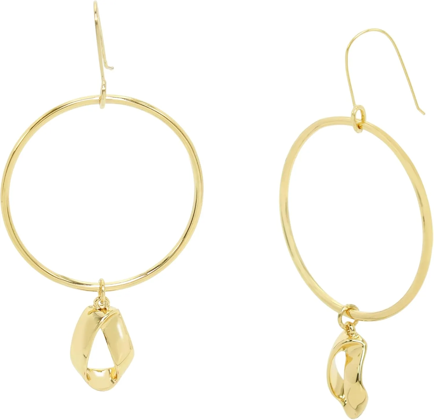 Women's Sculptural Charm Hoop Earrings
