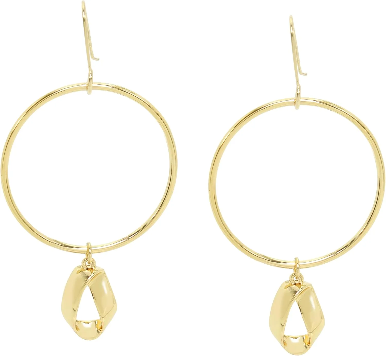 Women's Sculptural Charm Hoop Earrings