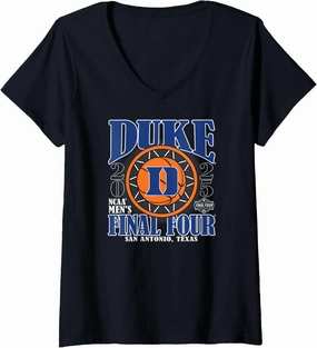 Womens Duke Blue Devils Final Four 2025 Men's Basketball Dunk Black V-Neck T-Shirt