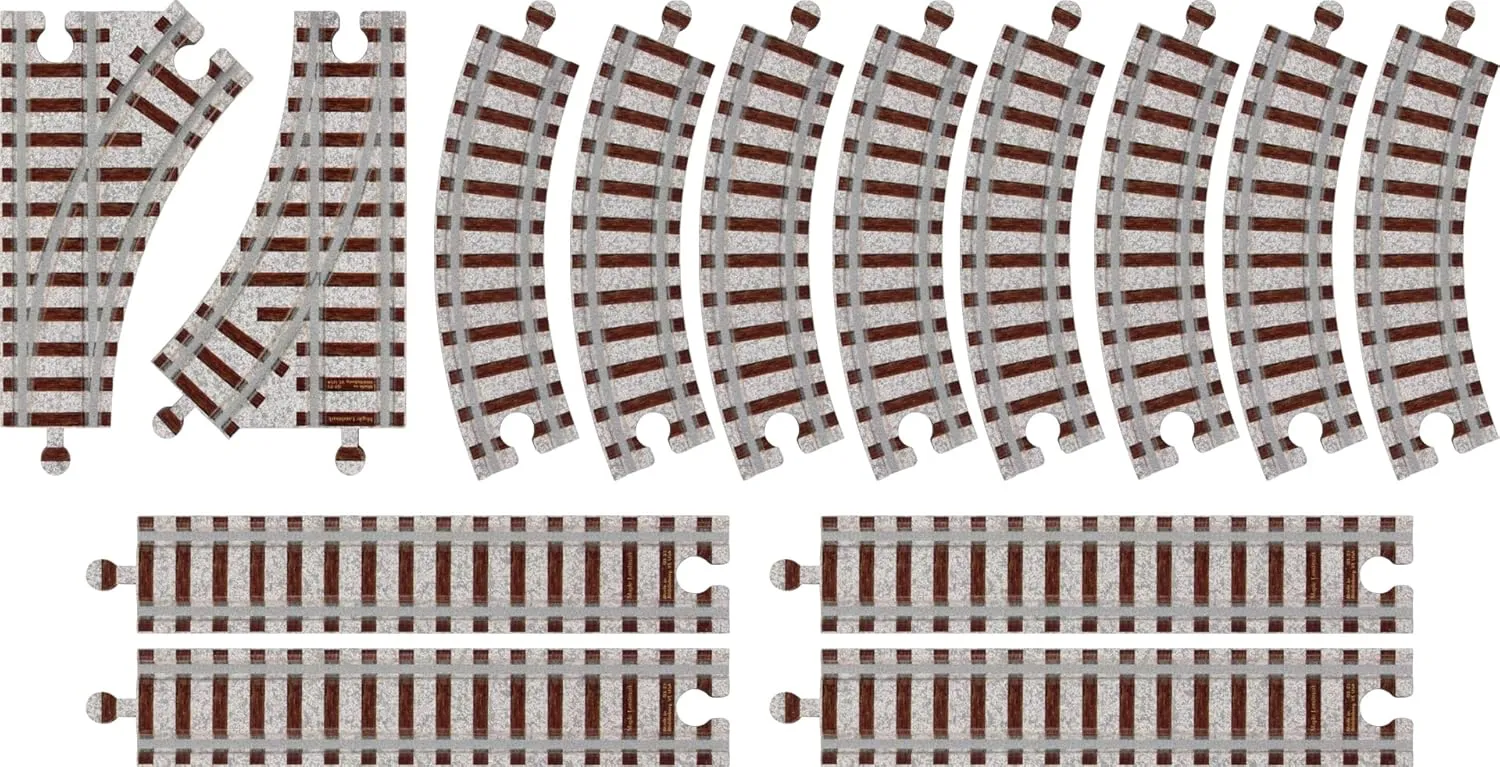 Wooden Train Track - Track Pack #1 - Made in USA - 14 Pieces
