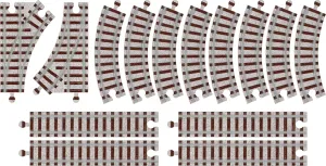 Wooden Train Track - Track Pack #1 - Made in USA - 14 Pieces