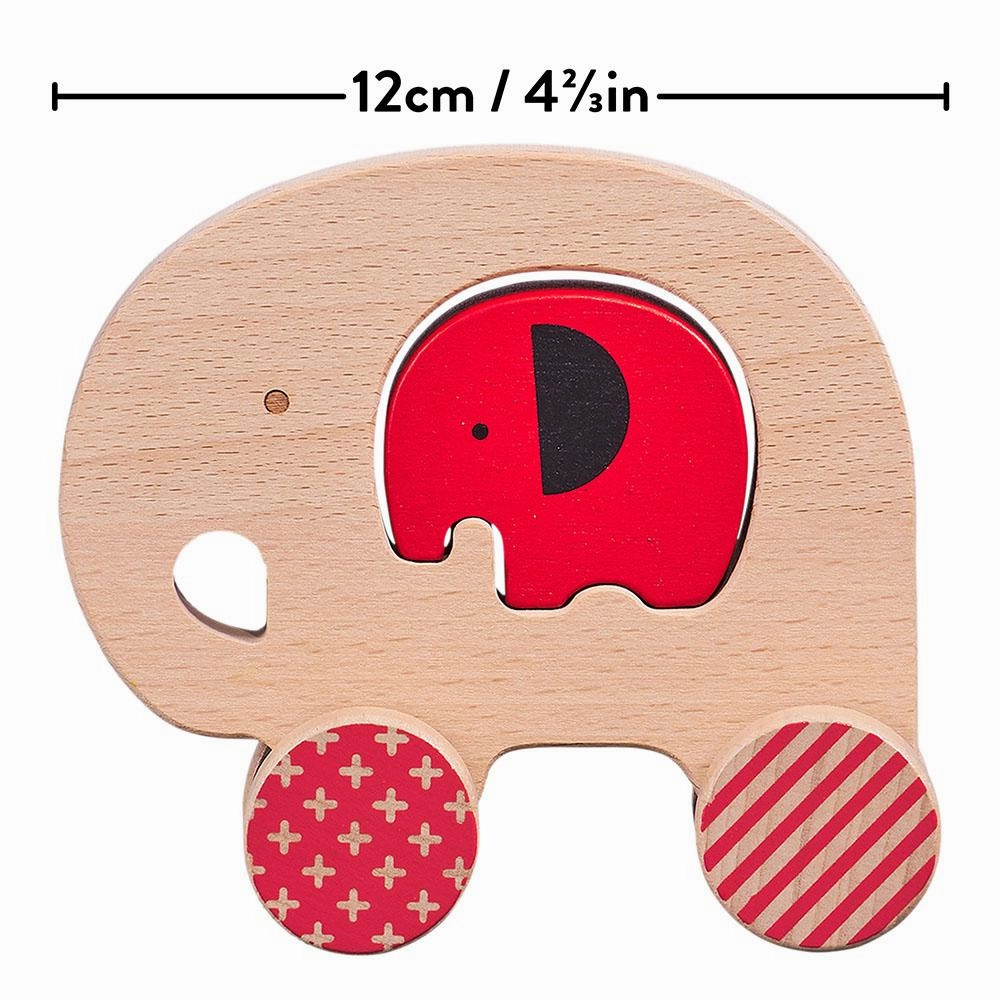 Wooden Push Along Toy Elephant
