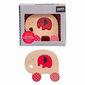 Wooden Push Along Toy Elephant