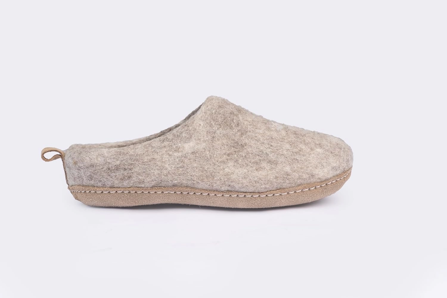 Wool Indoor Slippers - Natural Organic Wool, Genuine Leather Sole, Handmade in Nepal - Cozy, Warm, Soft, Unisex Non-Slip House Shoes for Men & Women - Perfect for Winter Comfort