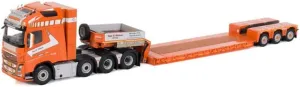 WSI for Volvo FH4 Globetrotter XL 8X4 NOOTEBOOM LOWLOADER - 3 AXLE Tage E. Nielsen 1/50 DIECAST Truck Pre-builded Model