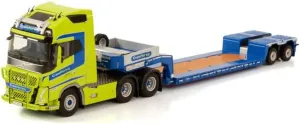 WSI for Volvo FH5 Globetrotter XL 6X2 TAG AXLE LOWLOADER 2 AXLE Crane Norway 1/50 DIECAST Truck Pre-Built Model