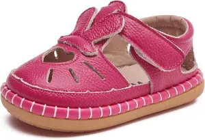 WUIWUIYU New Born Baby Boys Girls Closed Toe Summer Sandals Bunny Heart Shape Baby Shower Athletic Sandals Outdoor Learn Walker Shoes