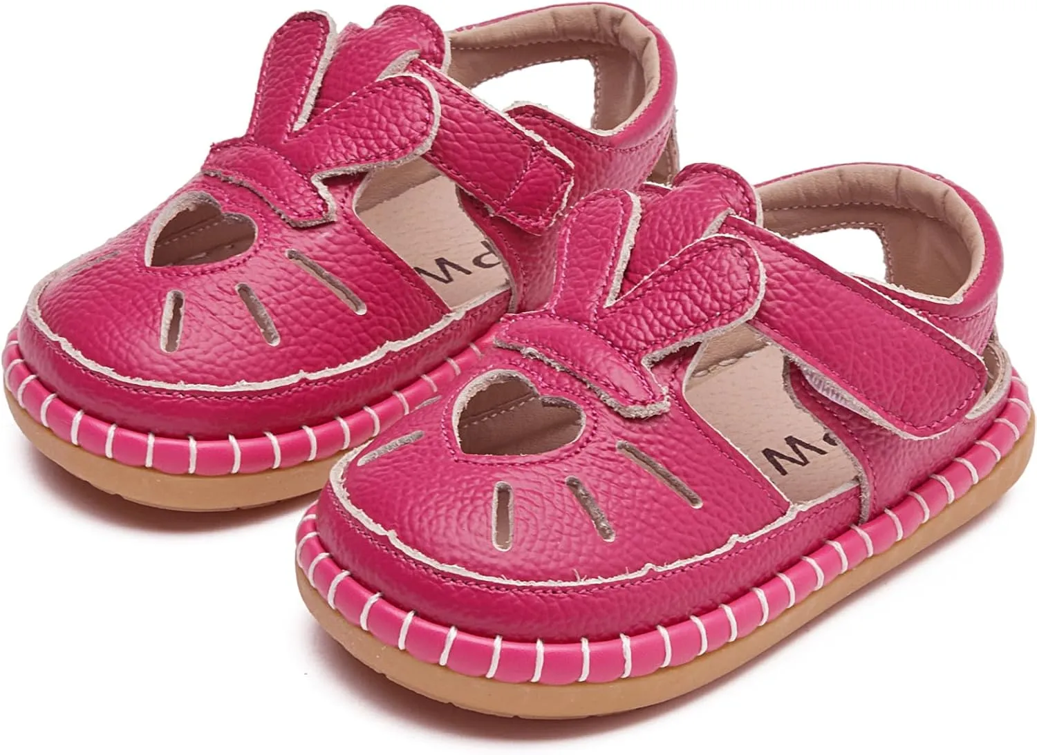 WUIWUIYU New Born Baby Boys Girls Closed Toe Summer Sandals Bunny Heart Shape Baby Shower Athletic Sandals Outdoor Learn Walker Shoes