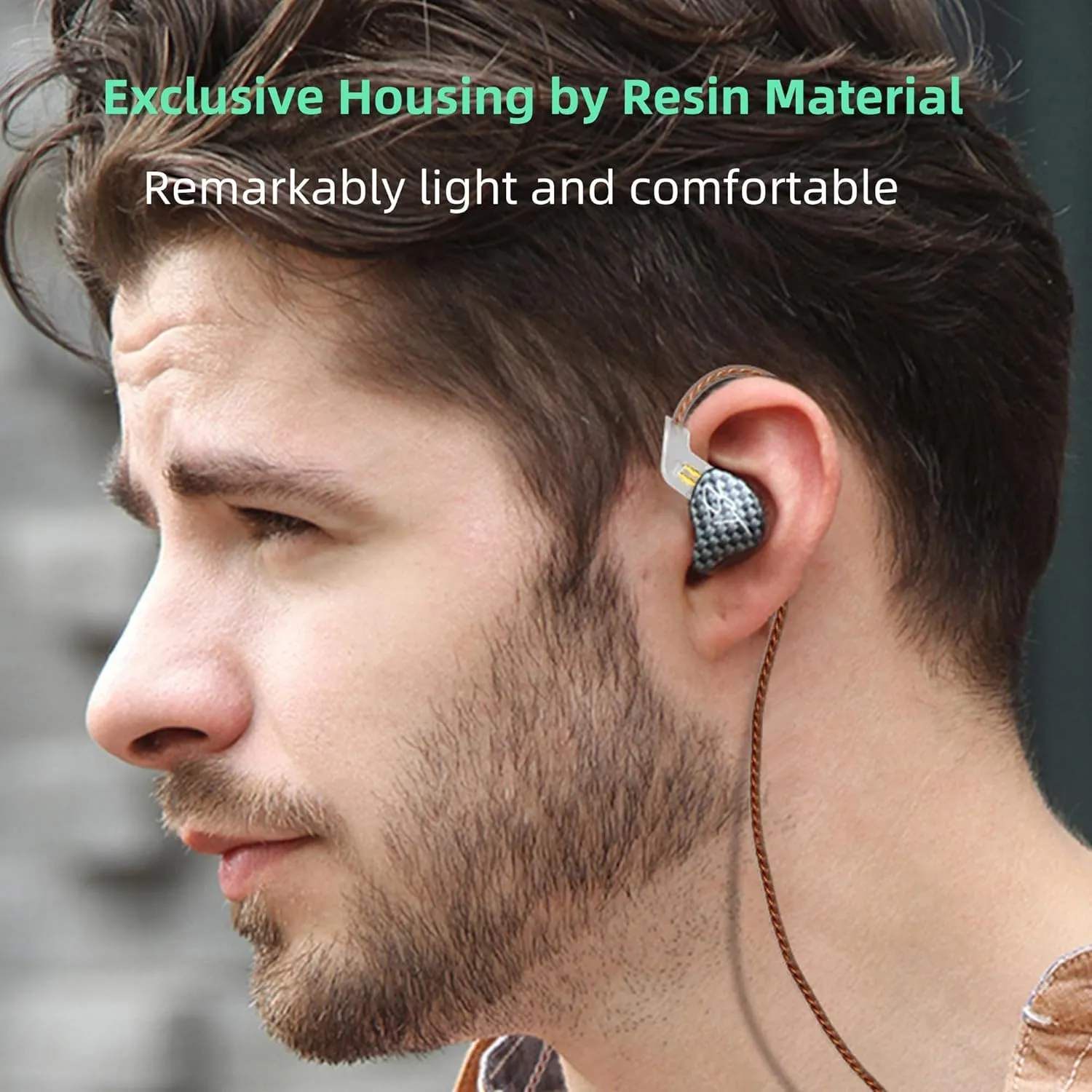 YINYOO KZ ZST Hybrid Banlance Armature with Dynamic in-Ear Earphone 1BA 1DD HiFi Headset in Ear Monitors Headphones Wired Earbuds Gaming Earbuds (ZST mic)