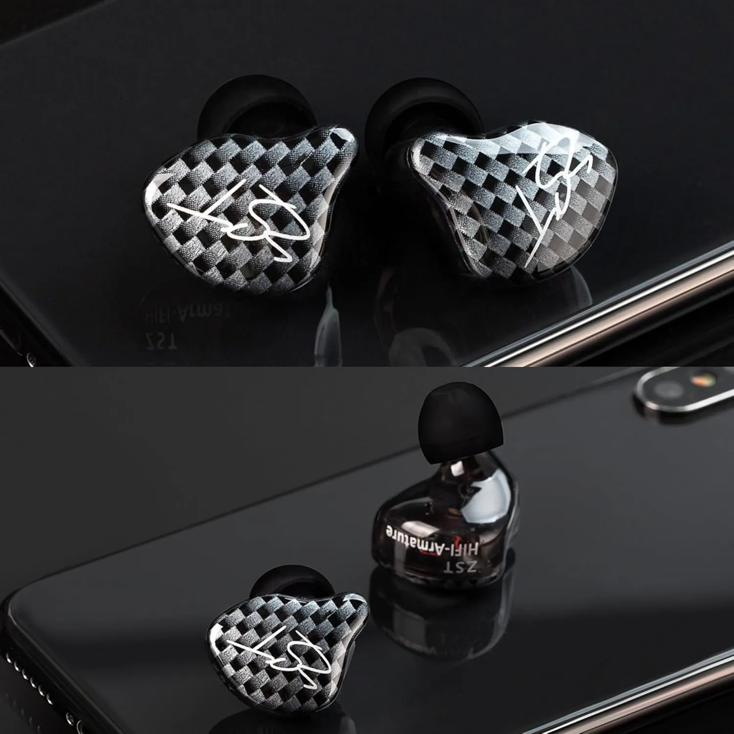 YINYOO KZ ZST Hybrid Banlance Armature with Dynamic in-Ear Earphone 1BA 1DD HiFi Headset in Ear Monitors Headphones Wired Earbuds Gaming Earbuds (ZST mic)