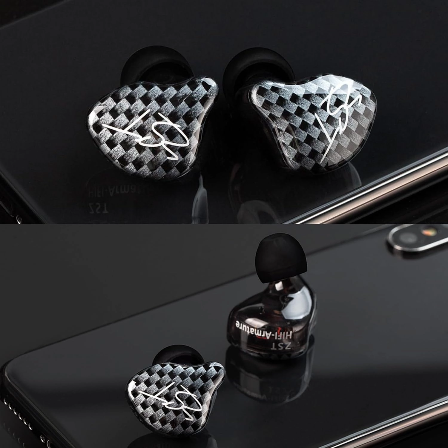 YINYOO Easy KZ ZST Hybrid Banlance Armature with Dynamic in-Ear Earphone 1BA 1DD HiFi Headset Wired Earbuds IEM Headphones Gaming Earbuds (ZST no mic)