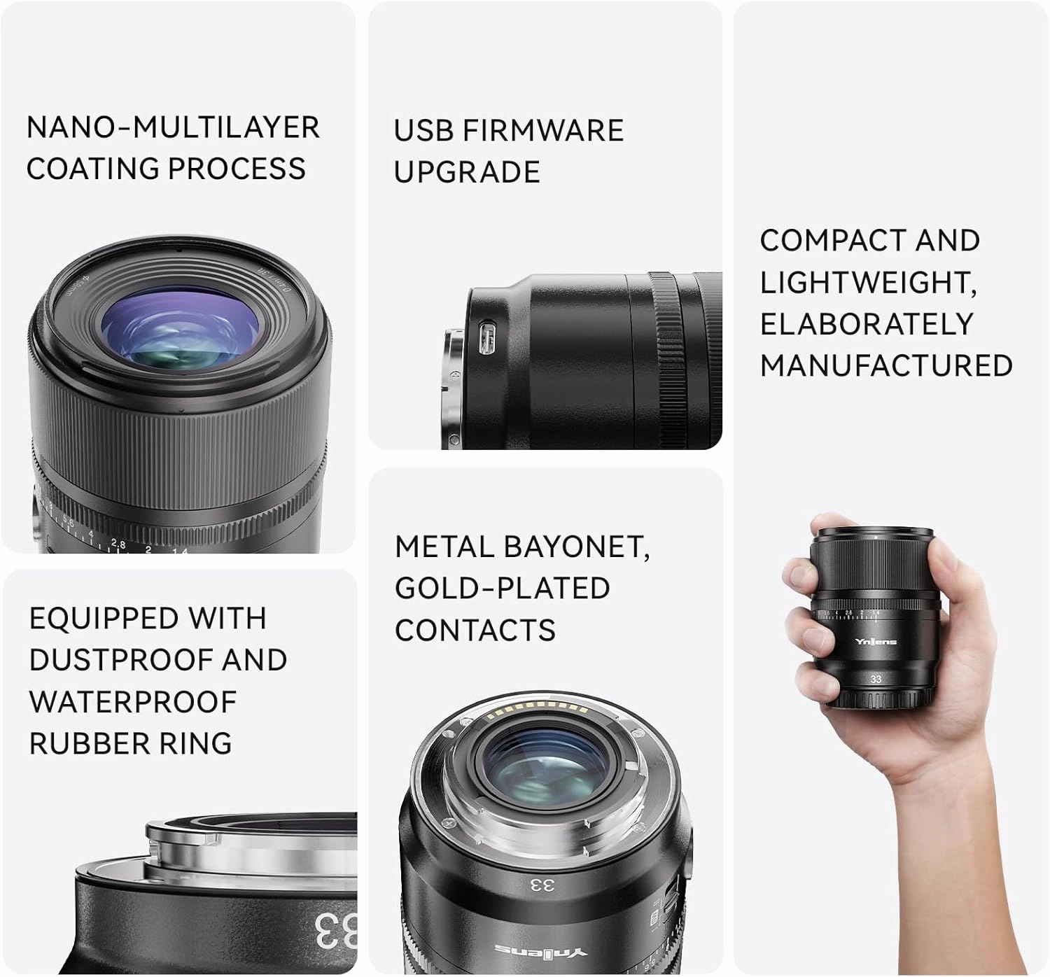 YONGNUO 33MM F1.4 DA DSM WL Pro Prime Standard Lens for Sony E Mount, Auto Focus APS-C Format for Sony Mirrorless Cameras