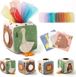 Youuys Baby Tissue Box Toy for Babies 6-12 Months - Montessori Toys Baby Tissue Box Sensory Toys for 1 Year Old - Boy Girl Gifts for Babies 6 12 18 Months Old
