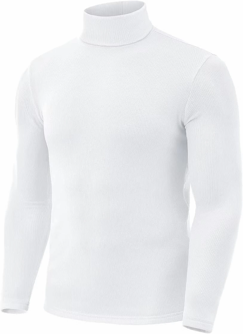 Zengjo Mens Turtleneck Long Sleeve Shirts Thermal Baselayer Tops Soft