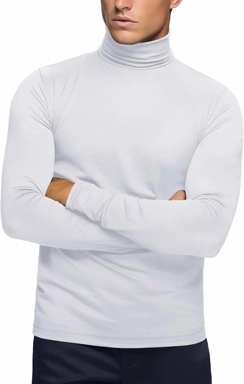 Zengjo Mens Turtleneck Long Sleeve Shirts Thermal Baselayer Tops Soft