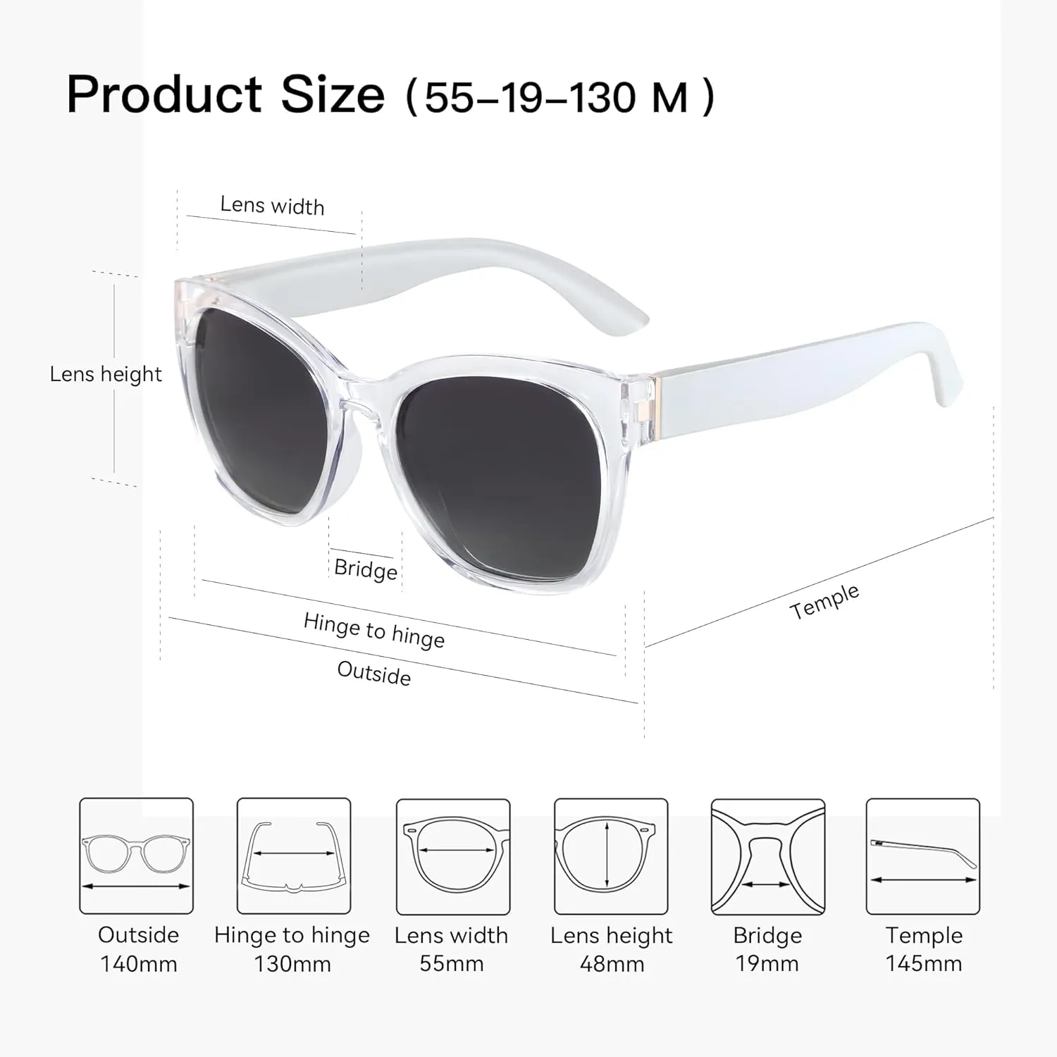 ZENOTTIC Cateye Polarized Sunglasses for Women - Oversized Sun Glasses UV400 Protection Retro Shades Designer Style