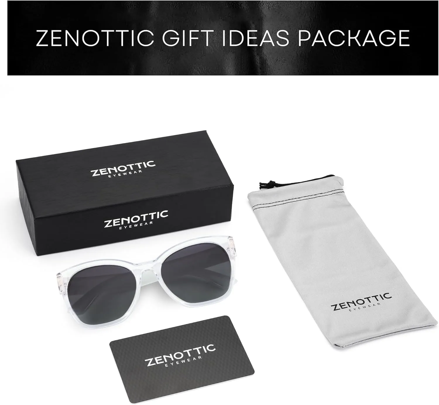 ZENOTTIC Cateye Polarized Sunglasses for Women - Oversized Sun Glasses UV400 Protection Retro Shades Designer Style