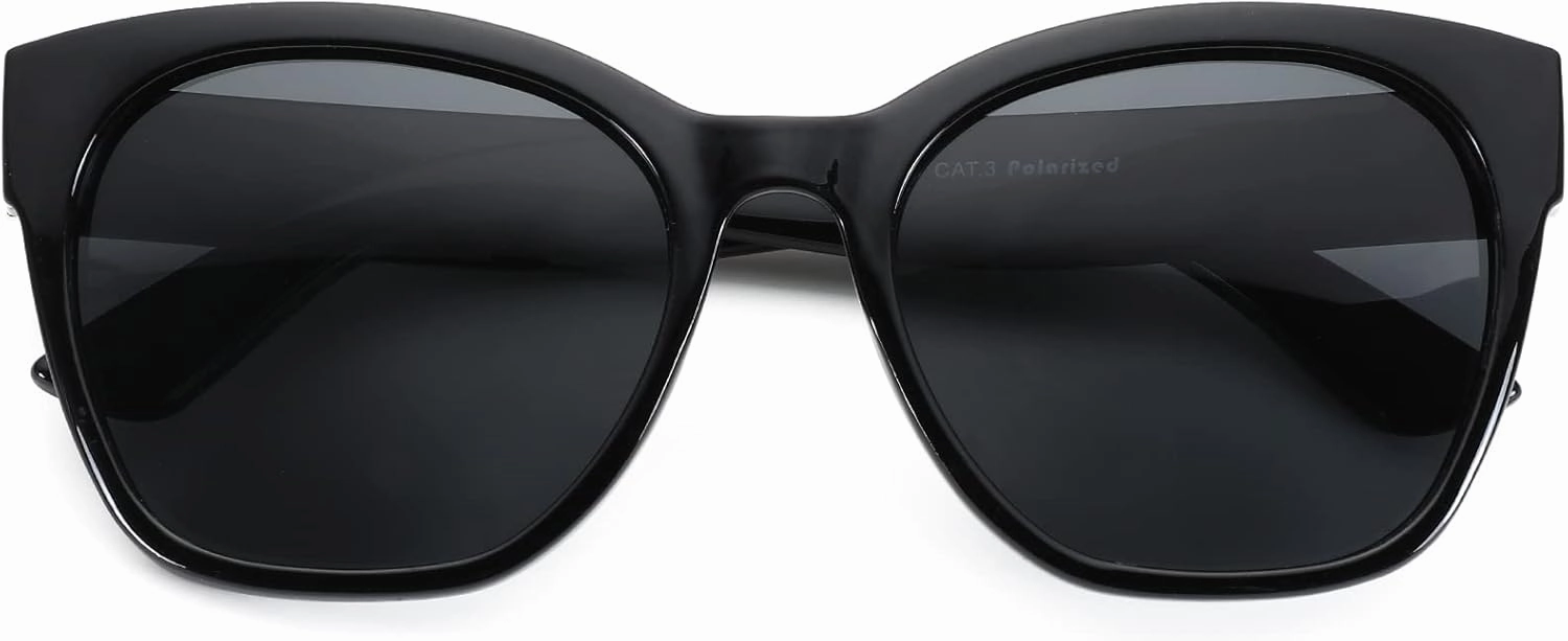 ZENOTTIC Cateye Polarized Sunglasses for Women - Oversized Sun Glasses UV400 Protection Retro Shades Designer Style