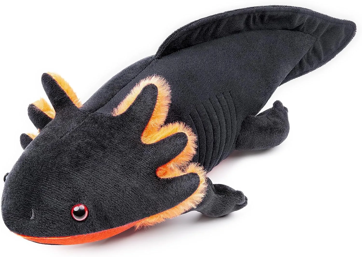 ZHONGXIN MADE Large Axolotl Plush - Super Large Weighted Black Axolotl Stuffed Animal, 30 Inches Long, Realistic Cute Ambystoma Creepy Amphibians Plush Toys, Unique Plush Gift Collection for Kids