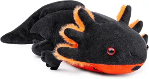 ZHONGXIN MADE Large Axolotl Plush - Super Large Weighted Black Axolotl Stuffed Animal, 30 Inches Long, Realistic Cute Ambystoma Creepy Amphibians Plush Toys, Unique Plush Gift Collection for Kids