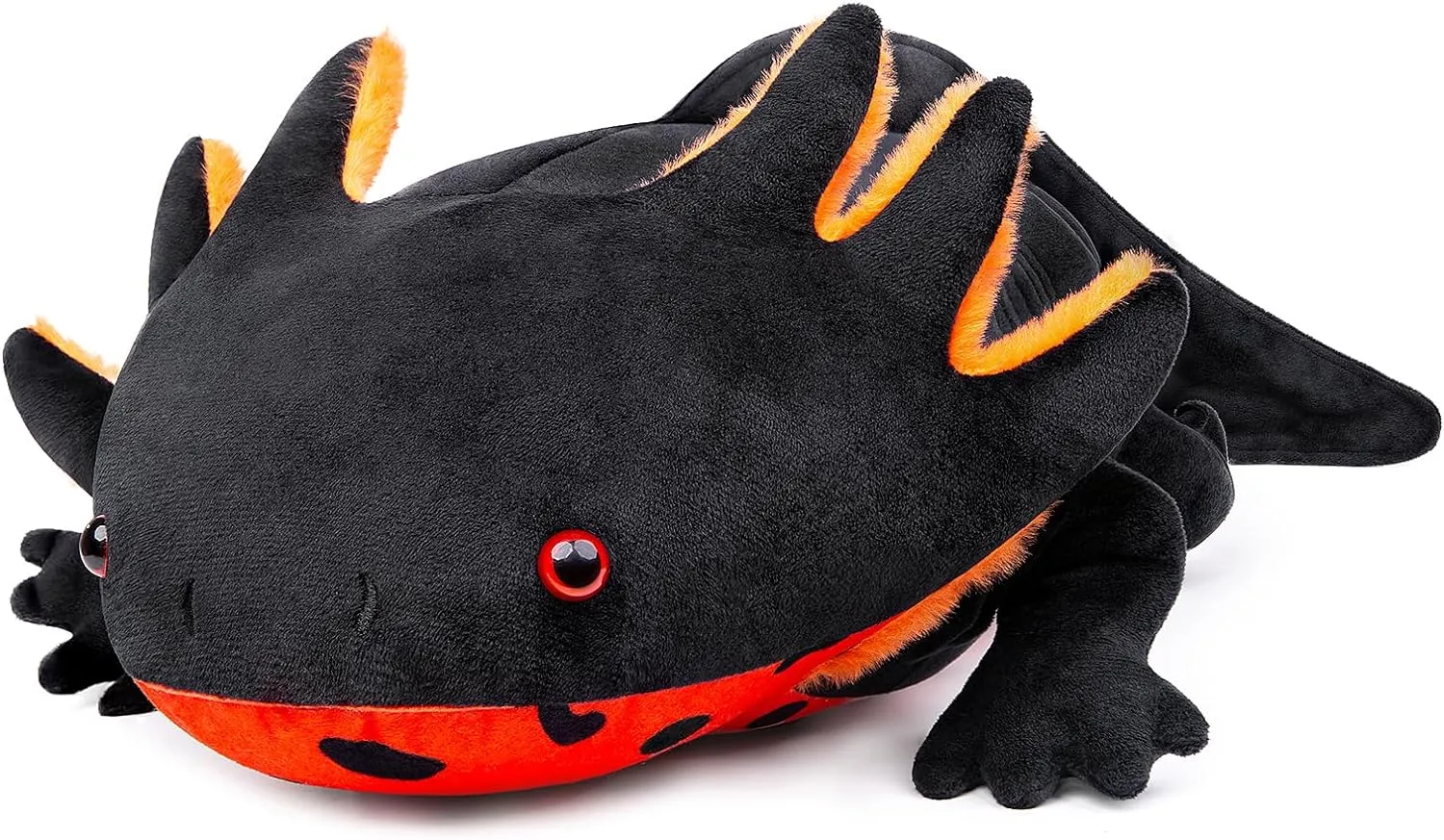 ZHONGXIN MADE Large Axolotl Plush - Super Large Weighted Black Axolotl Stuffed Animal, 30 Inches Long, Realistic Cute Ambystoma Creepy Amphibians Plush Toys, Unique Plush Gift Collection for Kids