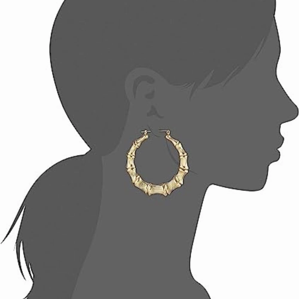Zodiac Bamboo Hoop Earrings with Old English Font for Women Girls Astrology Earrings Fashion Jewelry 14K Gold Plated 90's Earrings for Women Hip Hop Style Party Accessory
