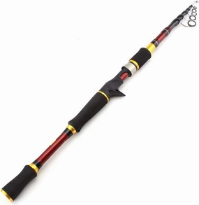 ZYHYD 1.8M -2.7M red Bait Fishing Rod Carbon Rod 7-28g Bait Rotating cast Rod, Compact and Portable Telescopic Fishing Rod, Telescopic Lure Rod ZYHYD (Color : Casting Rod, Length : 2.4 m)